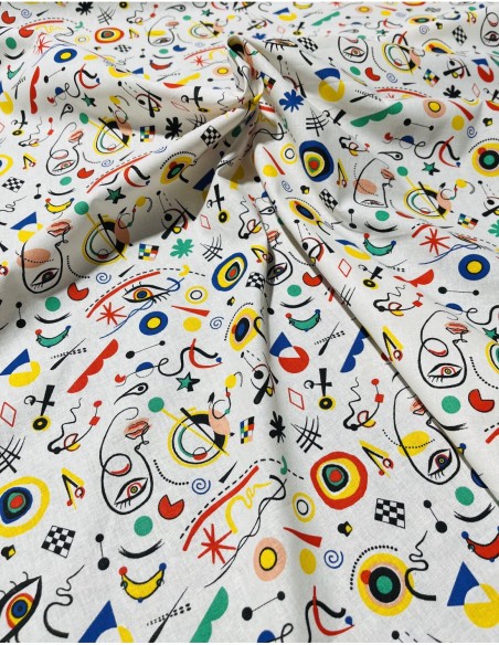 coton, cotonnade,vassily,artiste,blanc,joelle tissu…