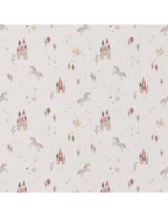 coton, cotonnade, enfants,danseuse,licorne,chateau..