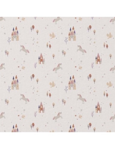 coton, cotonnade, enfants,danseuse,licorne,chateau..