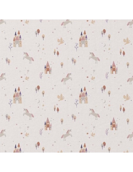 coton, cotonnade, enfants,danseuse,licorne,chateau..