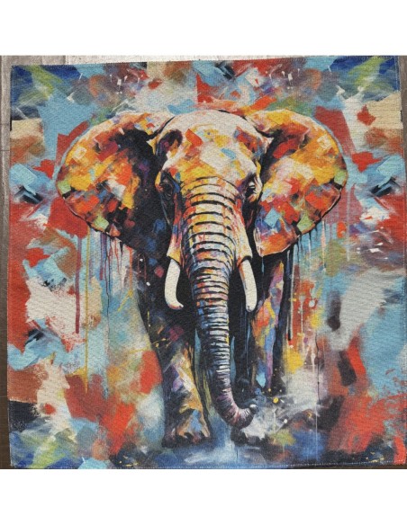 carré, jacquard, coussin, sac, action,africain,éléphant