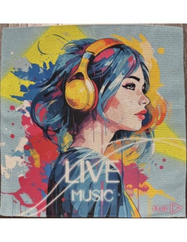 carré, jacquard, coussin, sac, jazz,musique,live,fille,