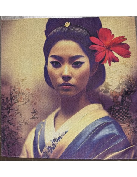 carré, jacquard, coussin, sac,Gheisa,Japon.