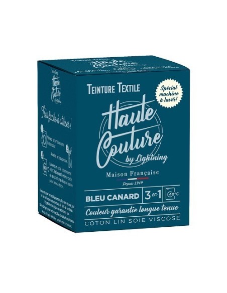 teinture haute couture bleu canard