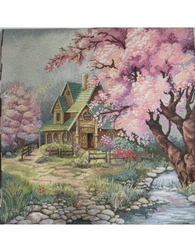 carré, jacquard, coussin, sac, arbre de vie