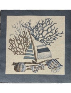 carré, jacquard, coussin, sac, arbre de vie