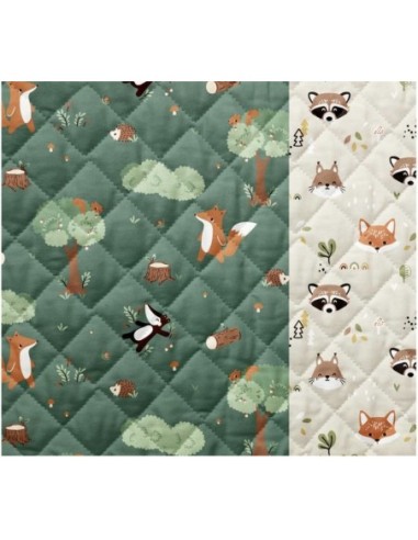 matelassé, sac à langer, enfant, animaux, renard