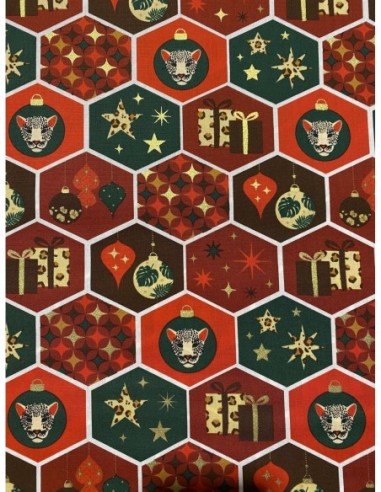 Tissu coton, idéal pour la confection d'emballage cadeaux, sacs, patchwork