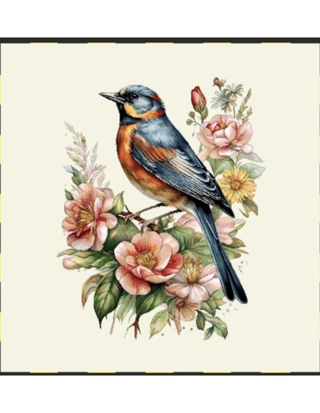carré, jacquard, coussin, sac, animaux, chien, oiseaux et fleurs
