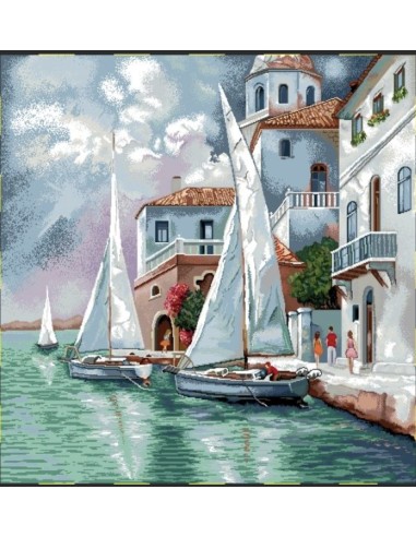 carré, jacquard, coussin, sac, voiliers,bateau