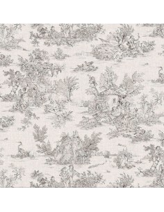 coton, cotonnade,toile de jouy coloris noir