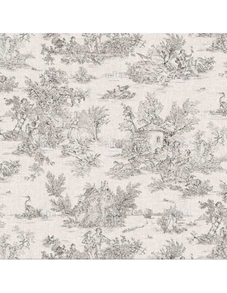 coton, cotonnade,toile de jouy coloris noir
