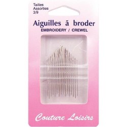 aiguilles à broder tailles 3/9