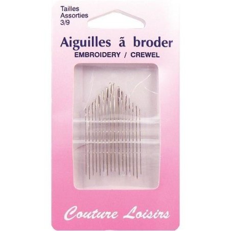 aiguilles à broder tailles 3/9