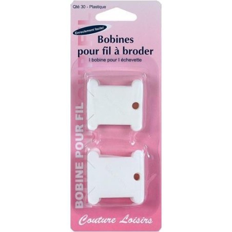 bobines plastique pour fil à broder 