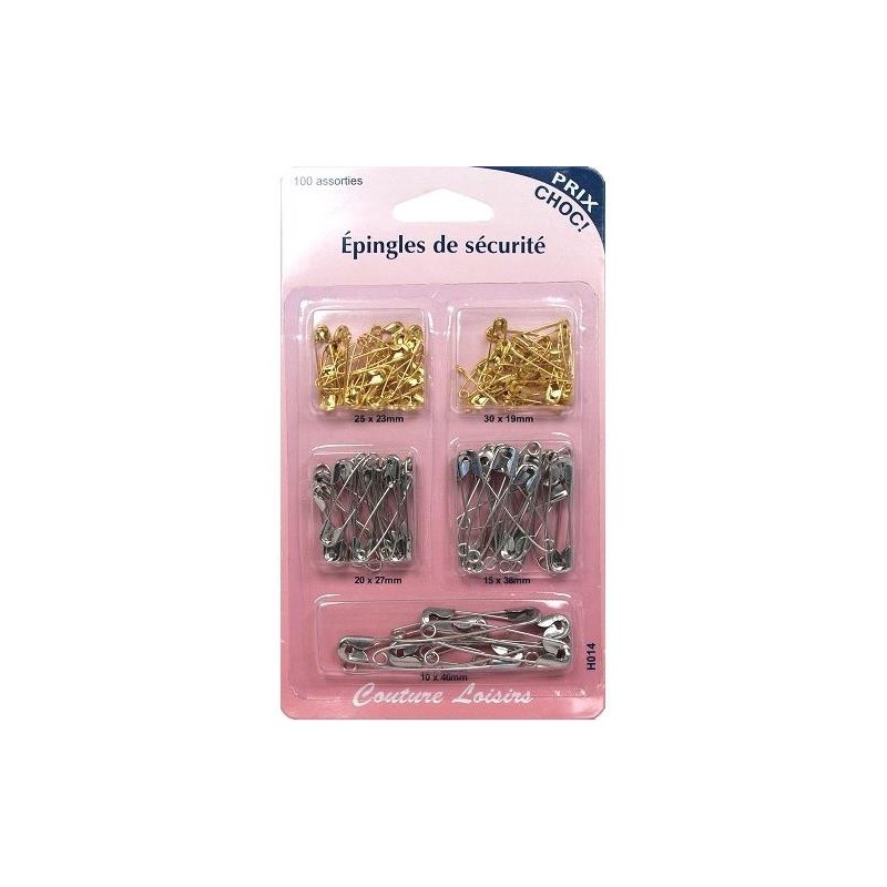 épingles de sécurité 100 assorties