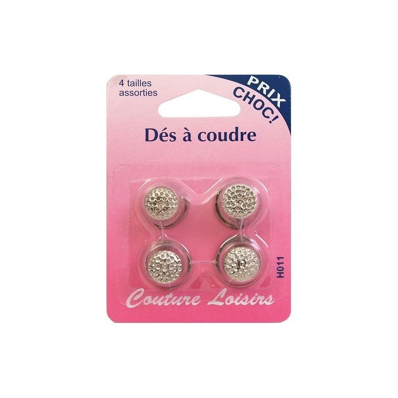dé à coudre 4 tailles assorties