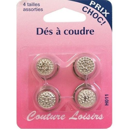 dé à coudre 4 tailles assorties