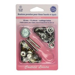  pression  tissus lourds et épais argenté