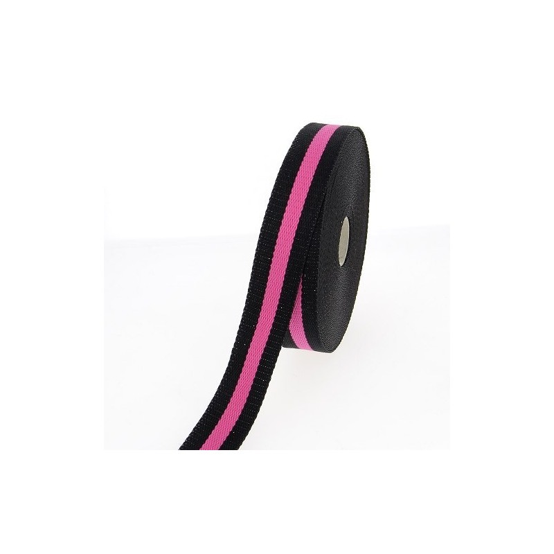 sangle coton noir et turquoise