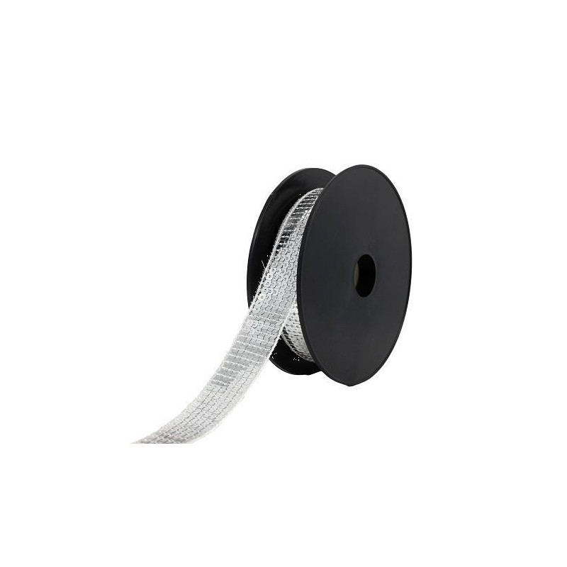 paillettes carre 20 mm argent