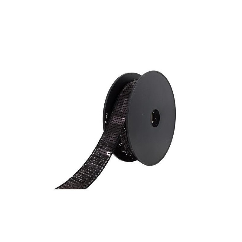 Paillettes carre 24 mm noir.