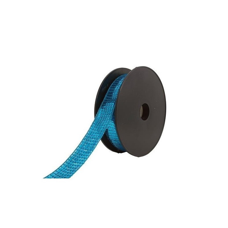 Paillettes carre 24 mm bleu turquoise.