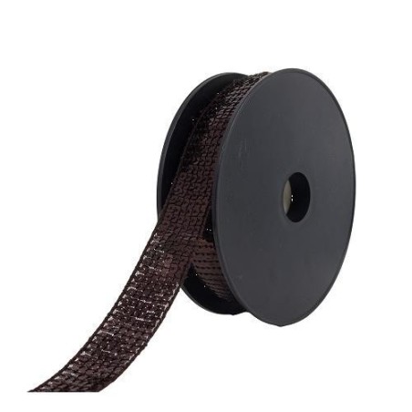 Paillettes carre 24 mm marron.