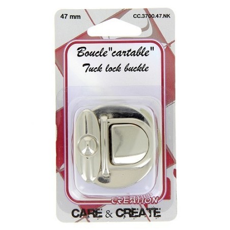 Boucle cartable 47 mm argent.