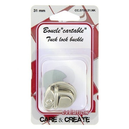 Boucle cartable 31 mm argent.