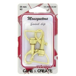 Mousquetons metal 25mm or.