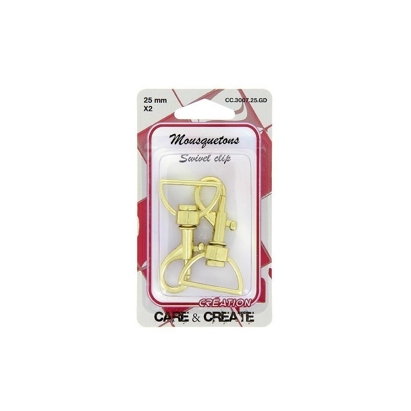 Mousquetons metal 25mm or.