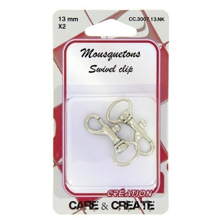 Mousquetons métal 13mm argent.