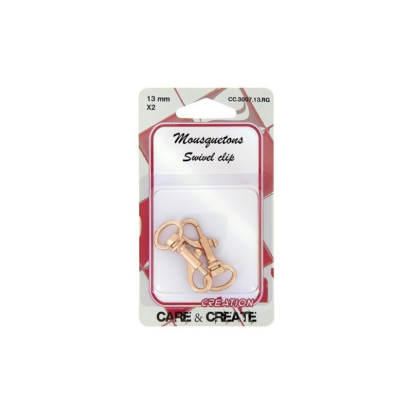 Mousquetons métal 13mm cuivre doré.