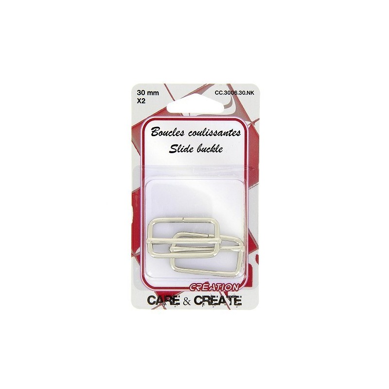 Boucles coulissantes 30mm argent.