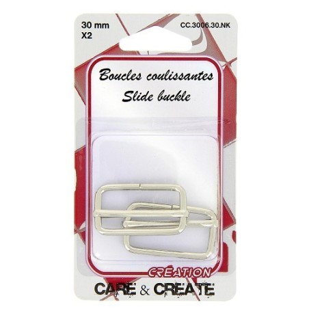 Boucles coulissantes 30mm argent.