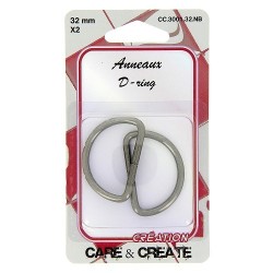 Anneaux en D 32mm noir.