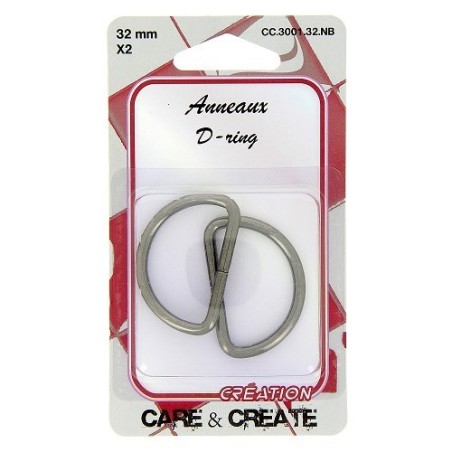 Anneaux en D 32mm noir.