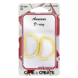 Anneaux en D 32mm or.
