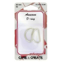Anneaux en D 25mm argent.