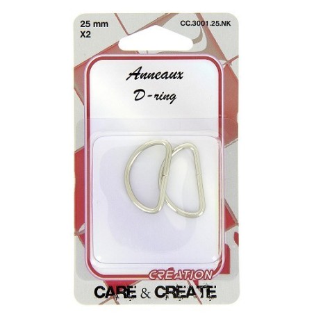 Anneaux en D 25mm argent.