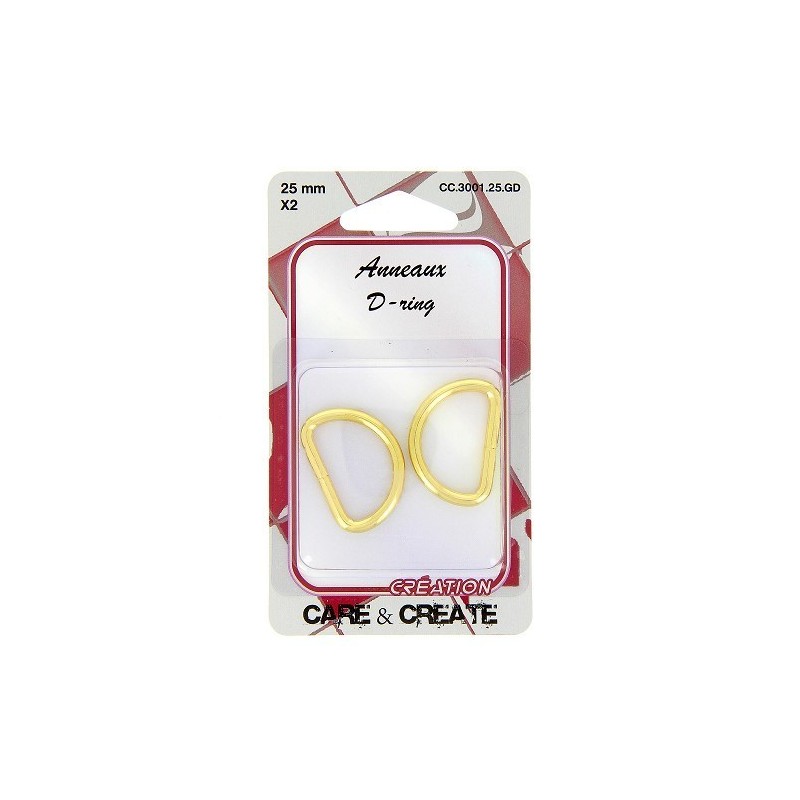 Anneaux en D 25mm or.