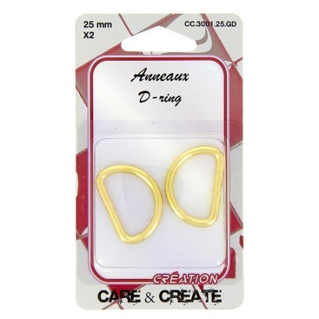 Anneaux en D 25mm or.