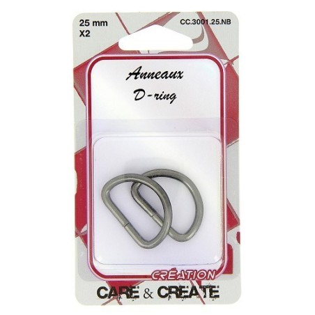 Anneaux en D 25mm noir.