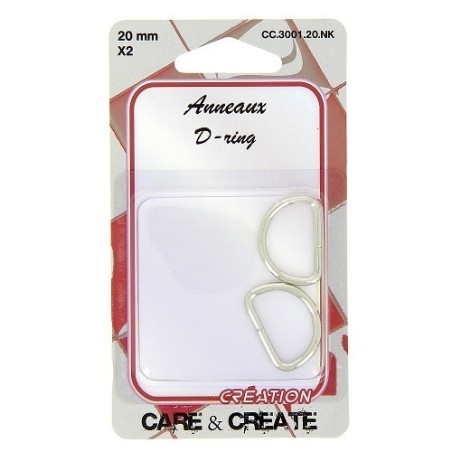 Anneaux en D 20mm argent.