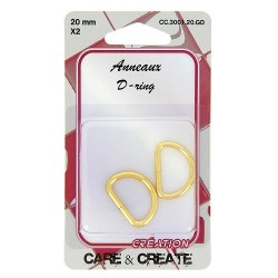 Anneaux en D 20mm or.