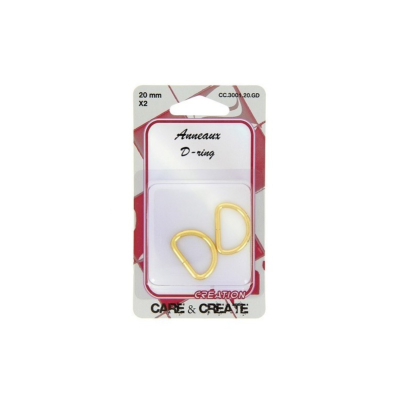 Anneaux en D 20mm or.