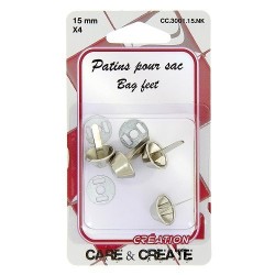 Pieds de sac 15mm argent.