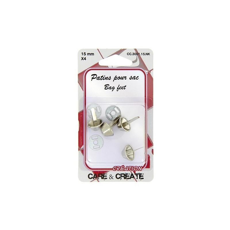 Pieds de sac 15mm argent.