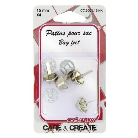 Pieds de sac 15mm argent.